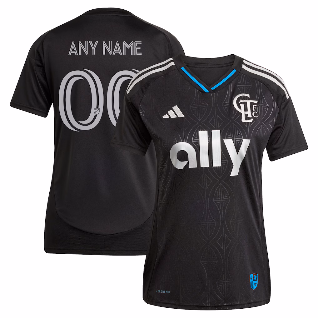 Women's Charlotte FC adidas Black 2025 Fortress Kit Replica Custom Jersey - Ujersey NHL