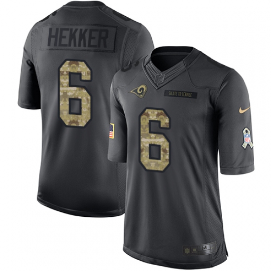 Youth Nike Los Angeles Rams #6 Johnny Hekker Limited Black 2016 Salute to Service NFL Jersey - Ujersey