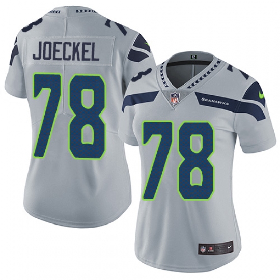 Women's Nike Seattle Seahawks #78 Luke Joeckel Grey Alternate Vapor Untouchable Limited Player NFL Jersey - Ujersey