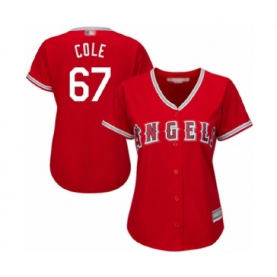 Women's Los Angeles Angels of Anaheim #67 Taylor Cole Authentic Red Alternate Cool Base Baseball Player Jersey - Ujersey