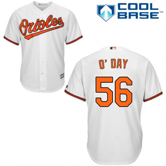 Youth Majestic Baltimore Orioles #56 Darren O'Day Authentic White Home Cool Base MLB Jersey - Ujersey