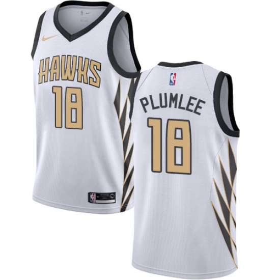 Youth Nike Atlanta Hawks #18 Miles Plumlee Swingman White NBA Jersey - City Edition - Ujersey