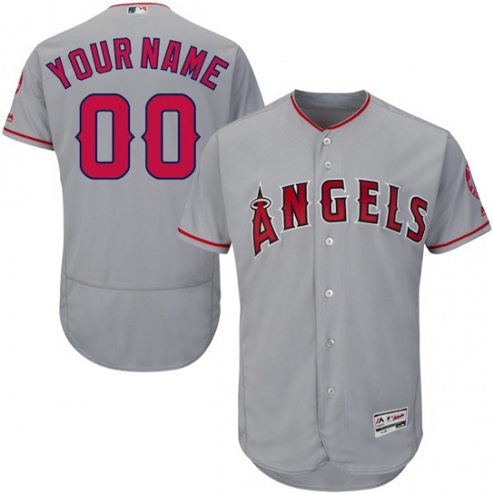 Men's Los Angeles Angels Majestic Road Gray Flex Base Authentic Collection Custom Jersey - Ujersey