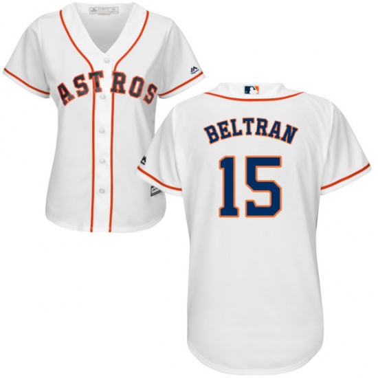 Women's Majestic Houston Astros #15 Carlos Beltran Authentic White Home Cool Base MLB Jersey - Ujersey