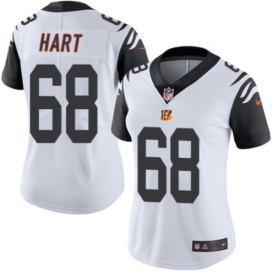 Women's Nike Cincinnati Bengals #68 Bobby Hart Limited White Rush Vapor Untouchable NFL Jersey - Ujersey