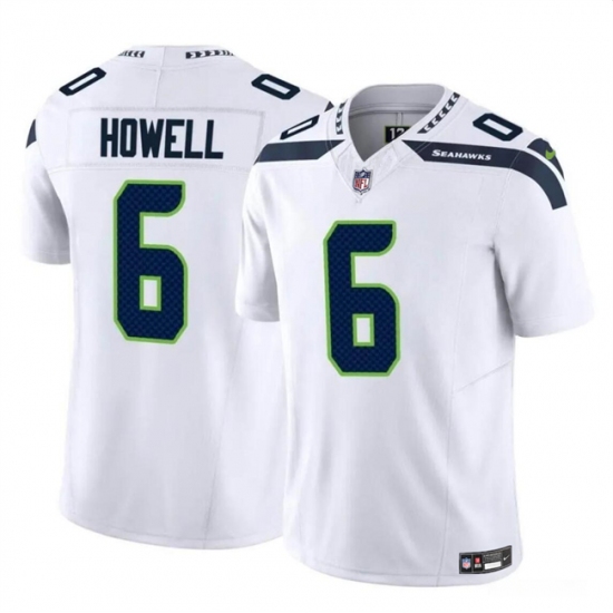 Men's Seattle Seahawks #6 Sam Howell White 2023 F.U.S.E. Vapor Limited Football Stitched Jersey - Ujersey