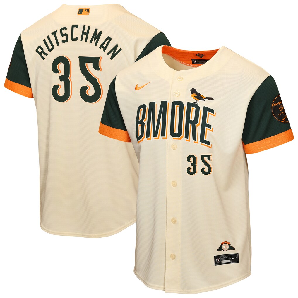 Youth Baltimore Orioles Adley Rutschman Nike Cream 2026 City Connect Stadium Jersey - SUjersey01