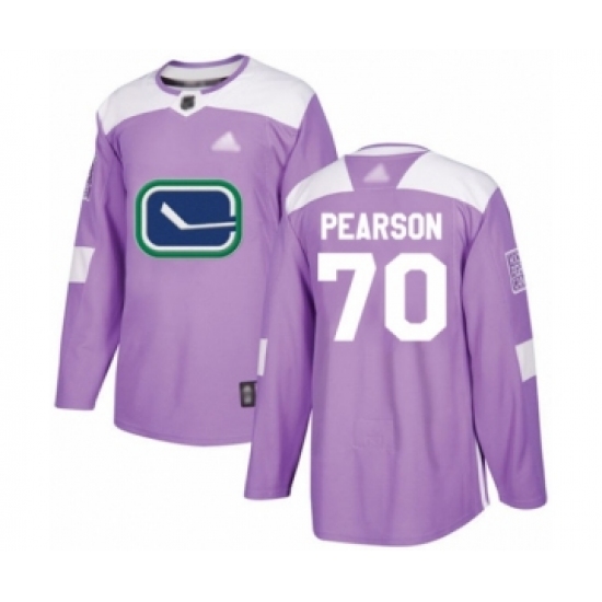 Men's Vancouver Canucks #70 Tanner Pearson Authentic Purple Fights Cancer Practice Hockey Jersey - Ujersey