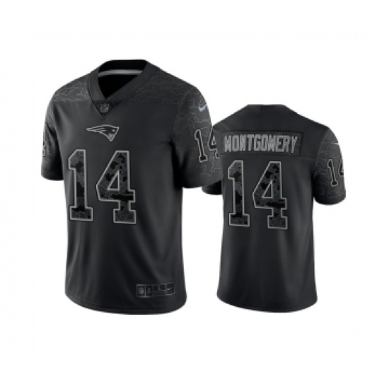Men's New England Patriots #14 Ty Montgomery Black Reflective Limited Stitched Football Jersey - Ujersey