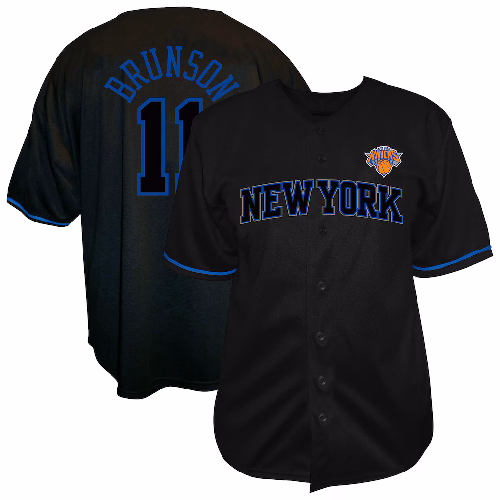 Men's New York Knicks Jalen Brunson Fanatics Black Big & Tall Name & Number Fashion Jersey - ujerseystore