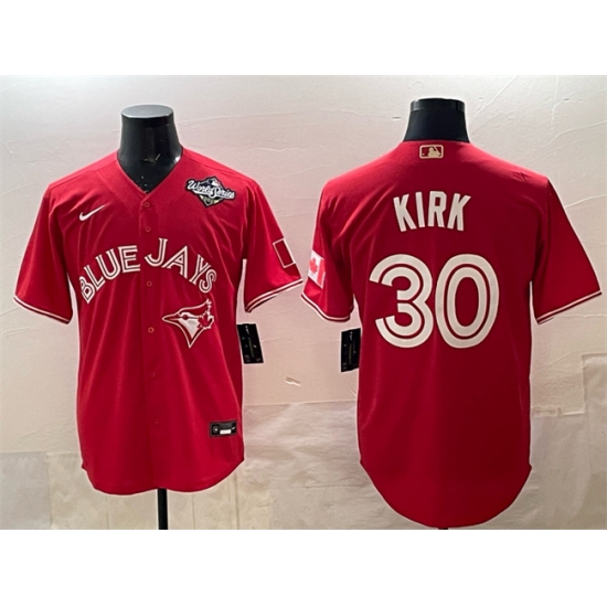 Men's Toronto Blue Jays #30 Alejandro Kirk Red 2025 World Series Cool Base Stitched Baseball Jersey - Ujersey