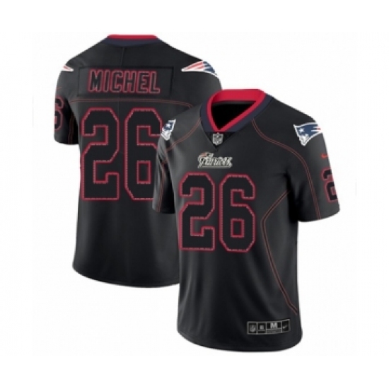 Men's Nike New England Patriots #26 Sony Michel Limited Lights Out Black Rush NFL Jersey - Ujersey