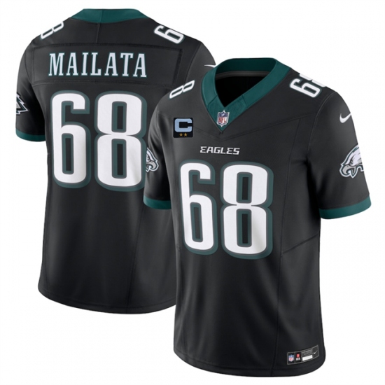 Men's Philadelphia Eagles #68 Jordan Mailata Black 2025 F.U.S.E. With 2-Star C Vapor Untouchable Limited Throwback Stitched Football Jersey - Ujersey