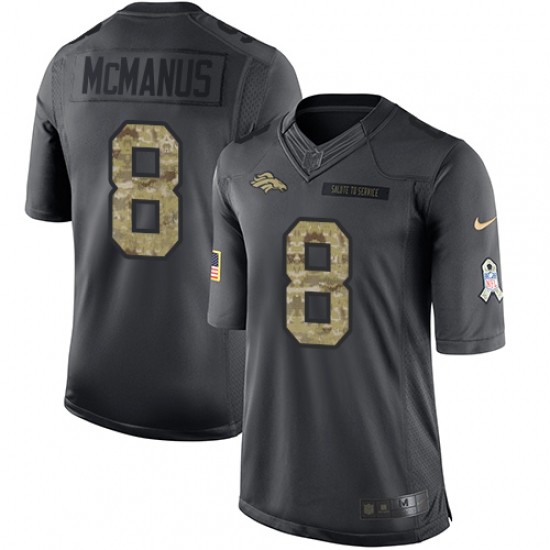 Youth Nike Denver Broncos #8 Brandon McManus Limited Black 2016 Salute to Service NFL Jersey - Ujersey