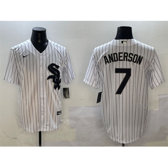 Men's Chicago White Sox #7 Tim Anderson White Cool Base Stitched Baseball Jersey - ujerseystore