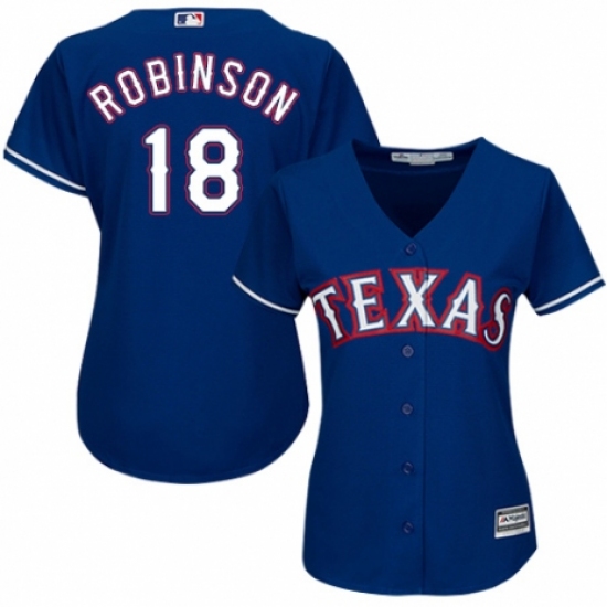 Women's Majestic Texas Rangers #18 Drew Robinson Replica Royal Blue Alternate 2 Cool Base MLB Jersey - Ujersey
