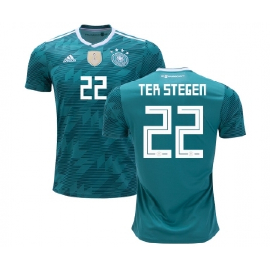 Germany #22 Ter Stegen Away Kid Soccer Country Jersey