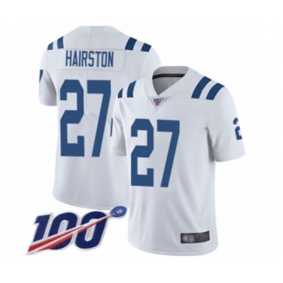 Men's Indianapolis Colts #27 Nate Hairston White Vapor Untouchable Limited Player 100th Season Football Jersey - Ujersey
