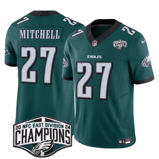 Men's Philadelphia Eagles #27 Quinyon Mitchell Green 2024 New NFC East Champions F.U.S.E. Vapor Untouchable Limited Stitched Football Jersey - Ujersey