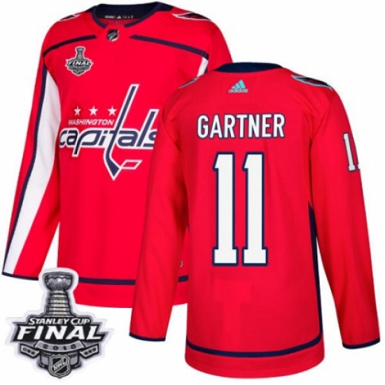 Youth Adidas Washington Capitals #11 Mike Gartner Authentic Red Home 2018 Stanley Cup Final NHL Jersey - Ujersey