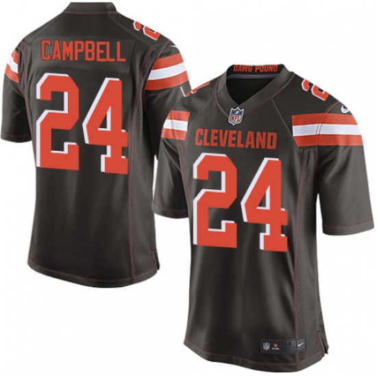 Men's Nike Cleveland Browns #24 Ibraheim Campbell Game Brown Team Color NFL Jersey - Ujersey