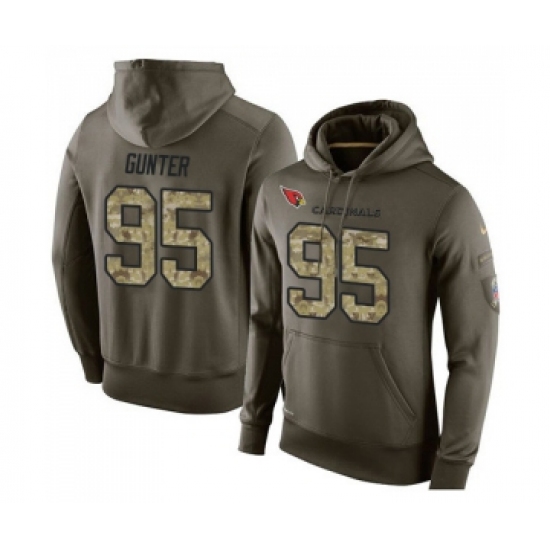 Football Arizona Cardinals #95 Rodney Gunter Green Salute To Service Men's Pullover Hoodie - Ujersey