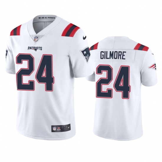 Nike New England Patriots #24 Stephon Gilmore Men's White 2020 Vapor Limited Jersey - Ujersey