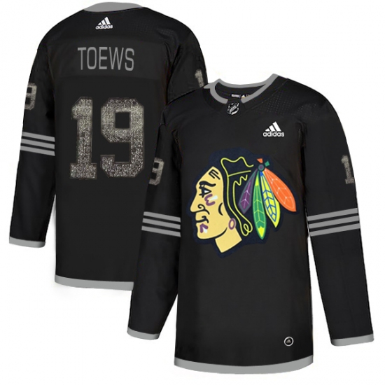 Men's Adidas Chicago Blackhawks #19 Jonathan Toews Black Authentic Classic Stitched NHL Jersey - Ujersey