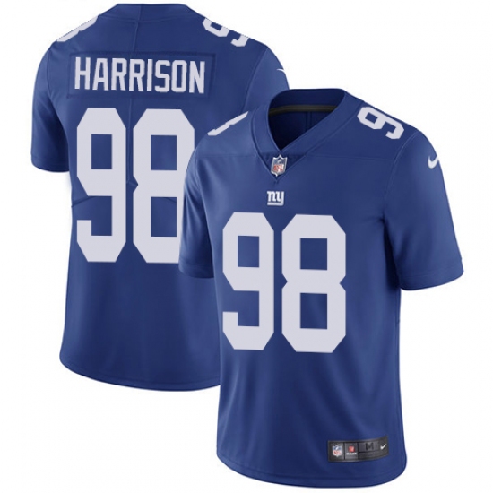 Youth Nike New York Giants #98 Damon Harrison Elite Royal Blue Team Color NFL Jersey - Ujersey