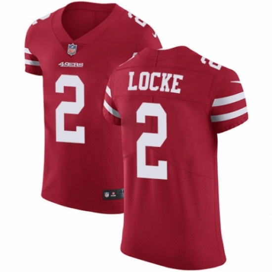 Men's Nike San Francisco 49ers #2 Jeff Locke Red Team Color Vapor Untouchable Elite Player NFL Jersey - Ujersey