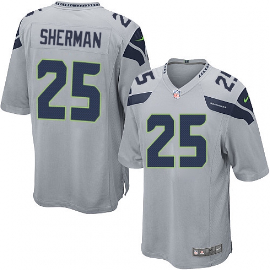 Men's Nike Seattle Seahawks #25 Richard Sherman Game Grey Alternate NFL Jersey - Ujersey