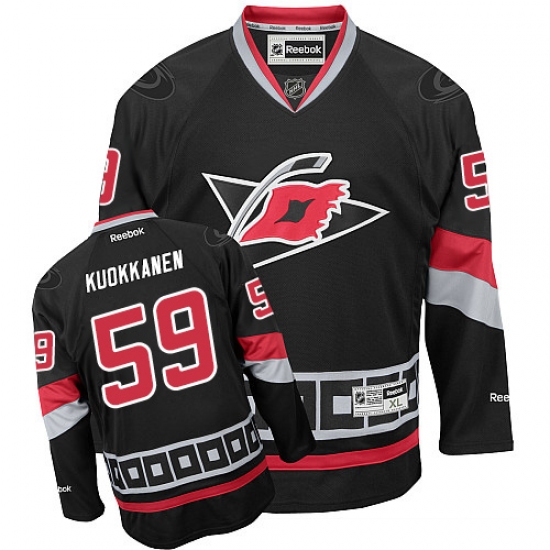 Youth Reebok Carolina Hurricanes #59 Janne Kuokkanen Premier Black Third NHL Jersey - Ujersey