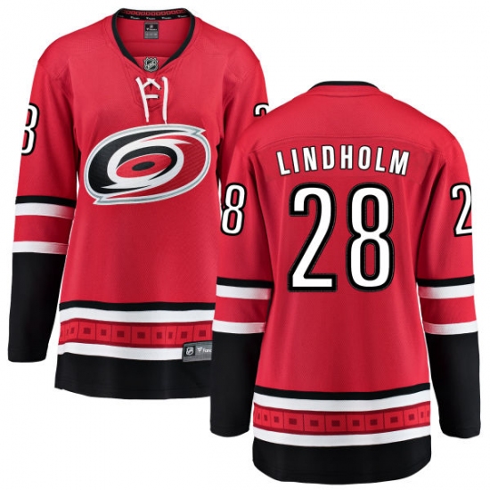 Women's Carolina Hurricanes #28 Elias Lindholm Fanatics Branded Red Home Breakaway NHL Jersey - Ujersey