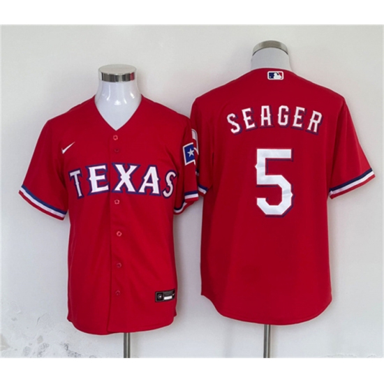 Men's Texas Rangers #5 Corey Seager Red Cool Base Stitched Baseball Jersey - ujerseystore