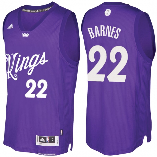 Men's Sacramento Kings #22 Matt Barnes Purple 2016-2017 Christmas Day NBA Swingman Jersey - Ujersey
