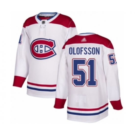 Men's Montreal Canadiens #51 Gustav Olofsson Authentic White Away Hockey Jersey - Ujersey