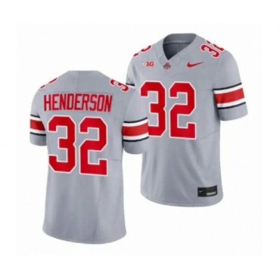 Men's Ohio State Buckeyes #32 TreVeyon Henderson Gray 2023 F.U.S.E. Limited Stitched Jersey - Ujersey