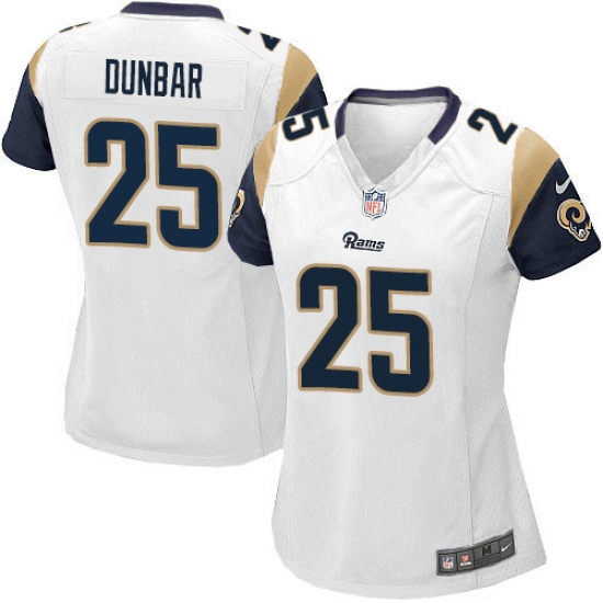 Women's Nike Los Angeles Rams #25 Lance Dunbar Game White NFL Jersey - Ujersey