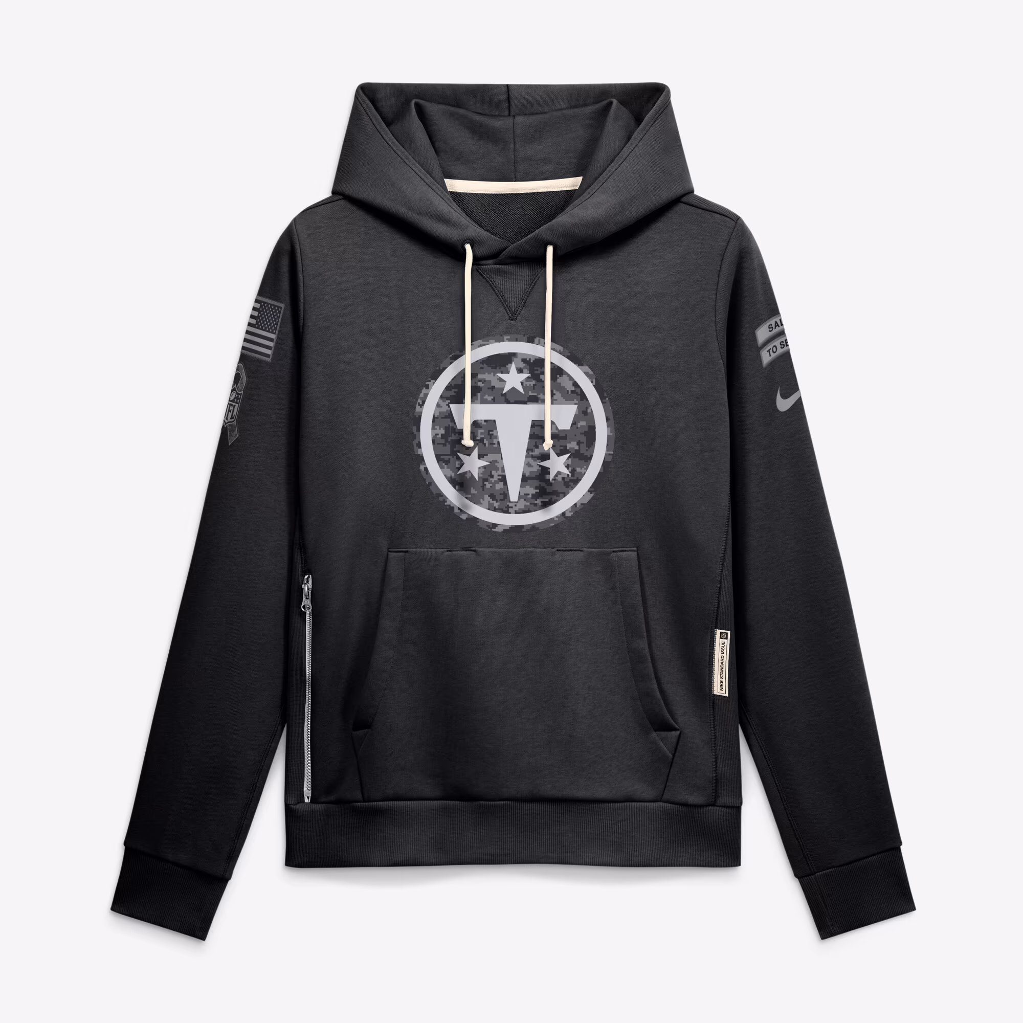 Women's Tennessee Titans  Nike Black 2026 Salute to Service Sideline Dri-FIT Pullover Hoodie - Ujersey