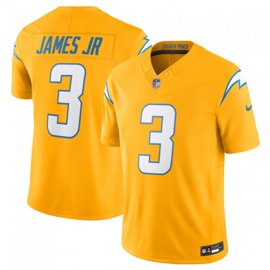 Men's Los Angeles Chargers #3 Derwin James Jr. Gold 2025 F.U.S.E. Alternate Vapor Limited Football Stitched Jersey - Ujersey