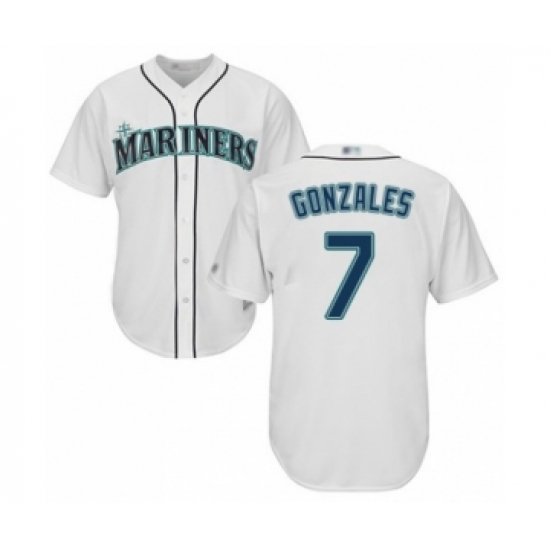Youth Seattle Mariners #7 Marco Gonzales Authentic White Home Cool Base Baseball Player Jersey - Ujersey