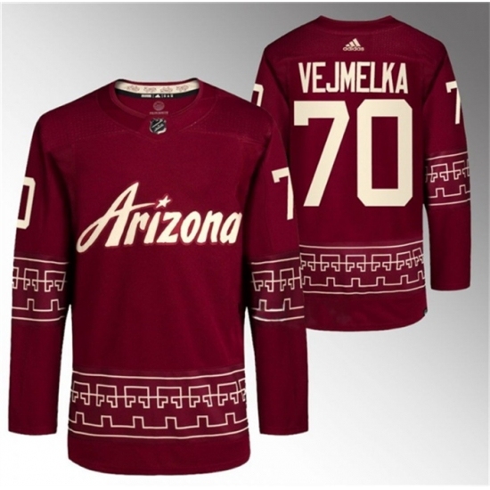 Men's Arizona Coyotes #70 Karel Vejmelka Garnet Alternate Pro Jersey - Ujersey