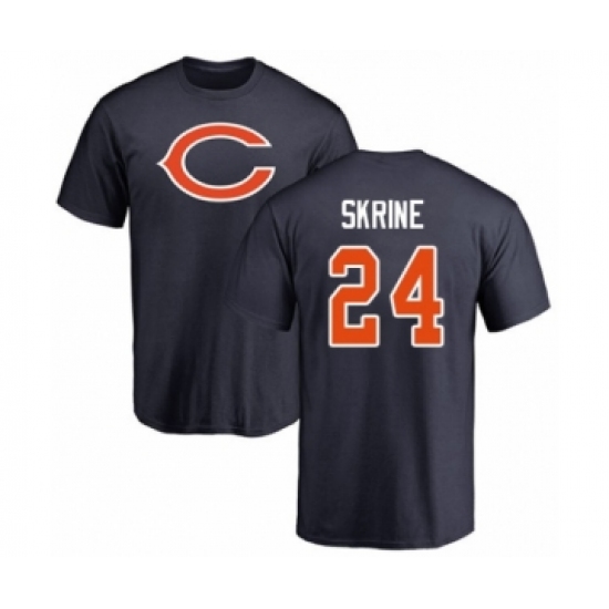 Football Chicago Bears #24 Buster Skrine Navy Blue Name & Number Logo T-Shirt - Ujersey