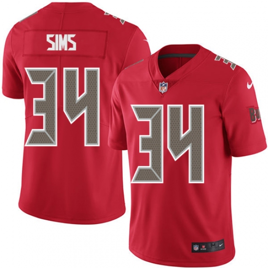 Youth Nike Tampa Bay Buccaneers #34 Charles Sims Limited Red Rush Vapor Untouchable NFL Jersey - Ujersey