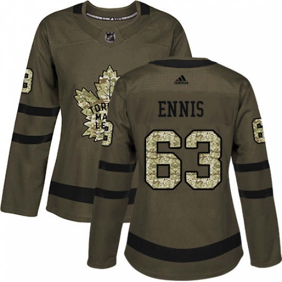 Women's Adidas Toronto Maple Leafs #63 Tyler Ennis Authentic Green Salute to Service NHL Jersey - Ujersey