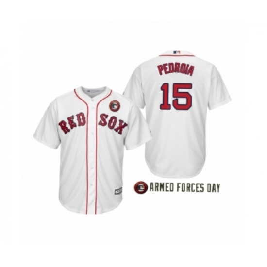 Youth 2019 Armed Forces Day Dustin Pedroia #15 Boston Red Sox White Jersey - Ujersey