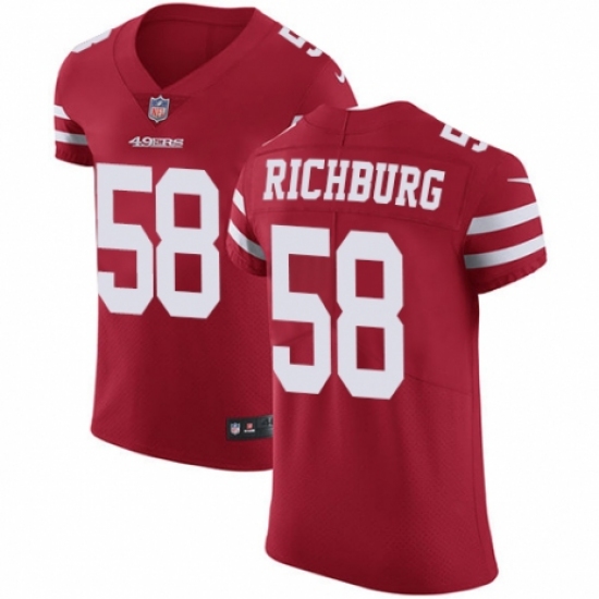 Men's Nike San Francisco 49ers #58 Weston Richburg Red Team Color Vapor Untouchable Elite Player NFL Jersey - Ujersey