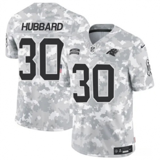 Men's Carolina Panthers #30 Chuba Hubbard 2024 F.U.S.E Arctic Camo Salute To Service Limited Stitched Football Jersey - Ujersey