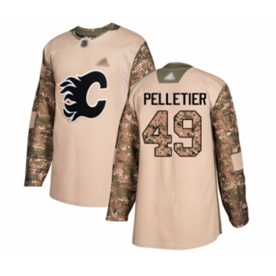 Youth Calgary Flames #49 Jakob Pelletier Authentic Camo Veterans Day Practice Hockey Jersey - Ujersey