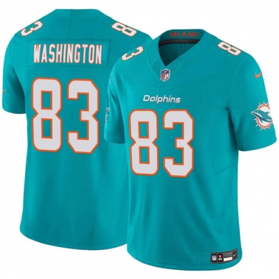 Men's Miami Dolphins #83 Malik Washington Aqua 2024 F.U.S.E Vapor Limited Stitched Football Jersey - Ujersey